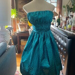 Strapless Teal Dress
